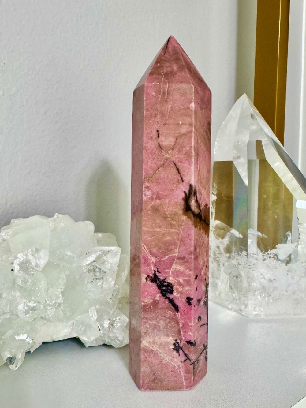 ❤️ Gorgeous Bubble Gum Pink Rhodonite Crystal Tower